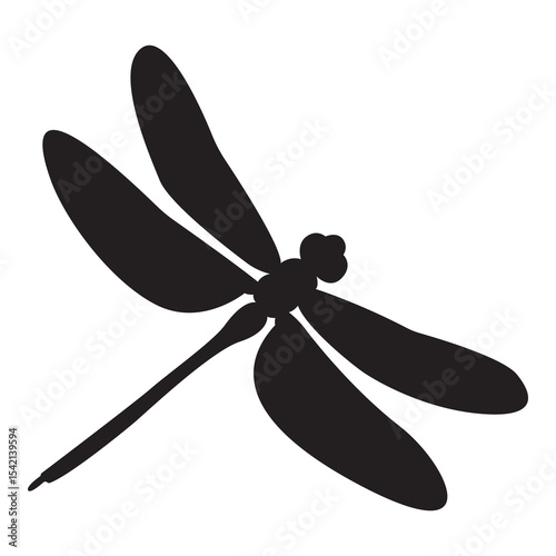 Dragonfly vector illustration. Dragonfly silhouette isolated on a white background