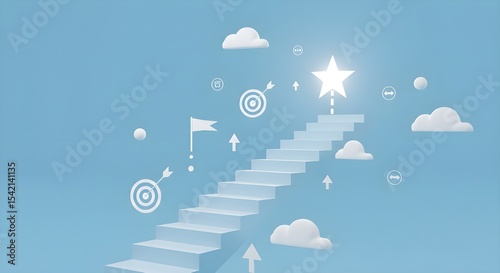 Stairway to Success and Goals
Achieving Dreams Star Path
Ambition and Future Aspirations
Career Ladder to Stardom