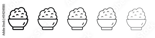Bowl rice icon Symbol concept for web design.simple line vector icon. logo illustration.
