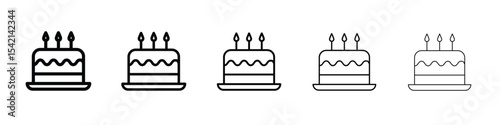 Cake icon Symbol concept for web design.simple line vector icon. logo illustration.