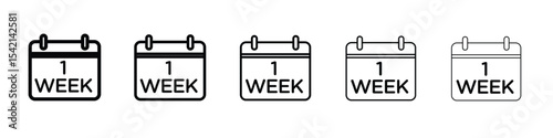 Calendar week icon Symbol concept for web design.simple line vector icon. logo illustration.
