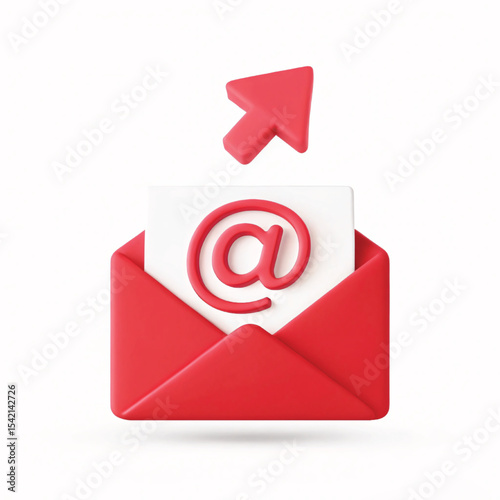 Red envelope with email icon symbolizing internet communication