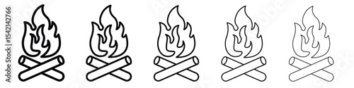 Campfire icon Symbol concept for web design.simple line vector icon. logo illustration.