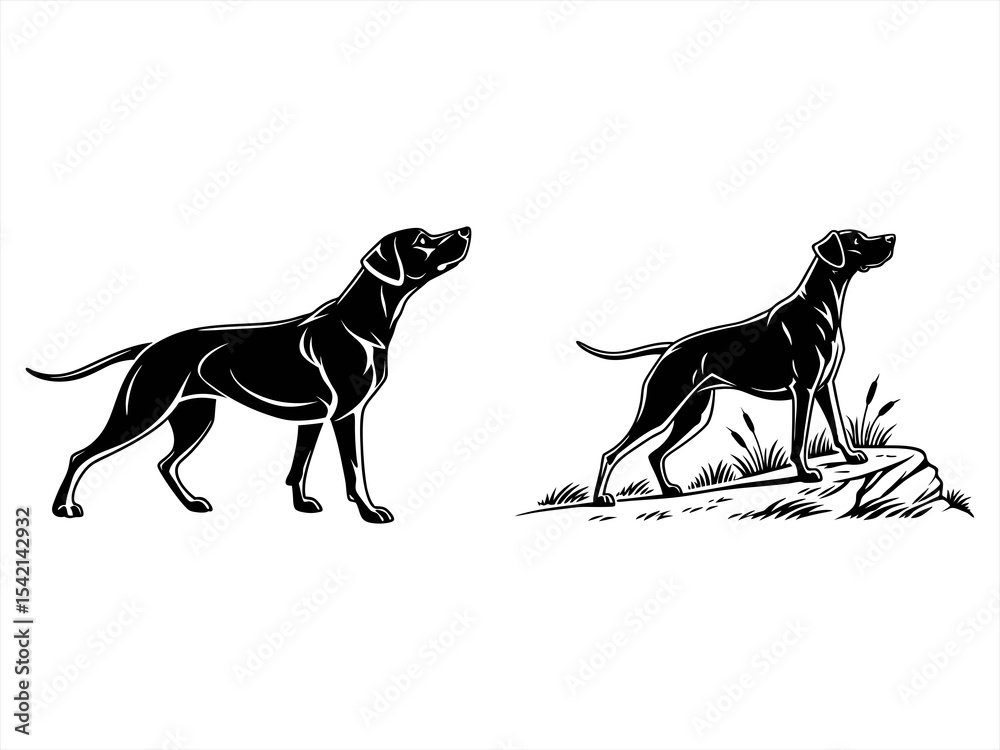 Fototapeta premium dog sihouette black vector bundle