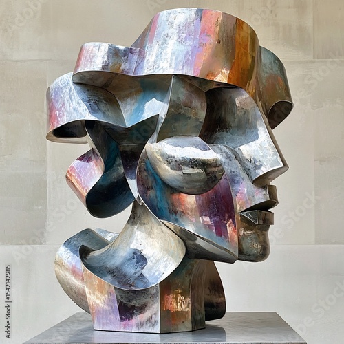 Spanish conceptual sculptor doing composing dynamic abstract visuals