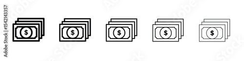 Cash icon Symbol concept for web design.simple line vector icon. logo illustration.