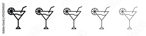 Citrus Glass icon Symbol concept for web design.simple line vector icon. logo illustration.