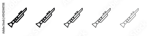 Clarinet icon Symbol concept for web design.simple line vector icon. logo illustration.