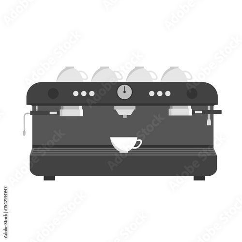 Coffee machine isolated on white background. Coffee machine for fresh coffee.Vector stock