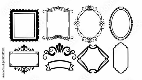 vintage calligraphic and ornamental vector decorations, perfect for wedding cards, invitation designs, and elegant frames.