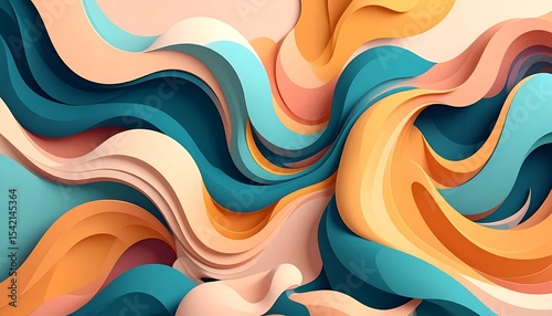 Fluid Organic Shapes Abstract Background