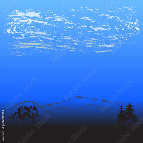 Sky and fog in the evening