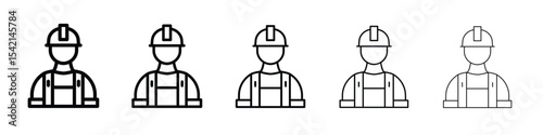 Construction worker icon Symbol concept for web design.simple line vector icon. logo illustration.