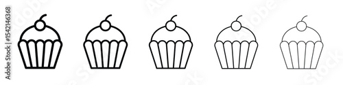 Cupcake icon Symbol concept for web design.simple line vector icon. logo illustration.