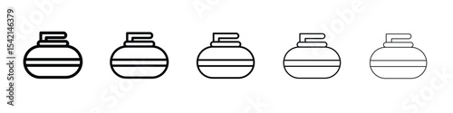 Curling stone icon Symbol concept for web design.simple line vector icon. logo illustration.