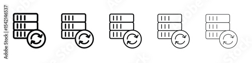 Data backup icon Symbol concept for web design.simple line vector icon. logo illustration.