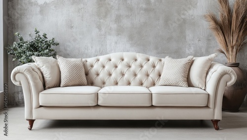 Cream sofa in a modern room