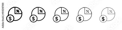 Dividend icon Symbol concept for web design.simple line vector icon. logo illustration.