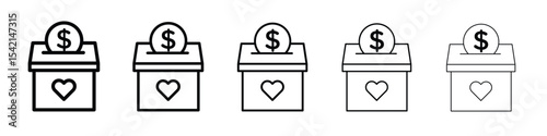 Donations icon Symbol concept for web design.simple line vector icon. logo illustration.