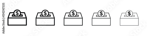 Donation box icon Symbol concept for web design.simple line vector icon. logo illustration.