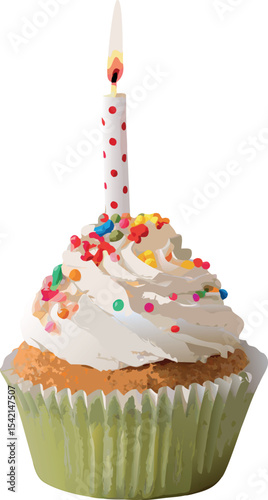 birthday cupcake with candle
