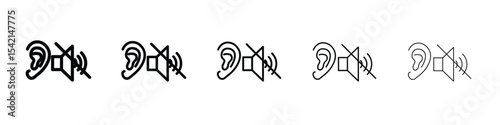 Ear deaf icon Symbol concept for web design.simple line vector icon. logo illustration.