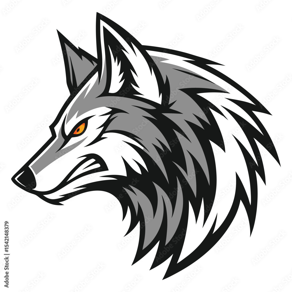 Fototapeta premium Stylized Wolf Head Vector Logo