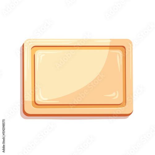 Rectangular wooden chopping block isolated on white background with copy space for design concept
