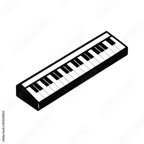 Silhouette of an electric keyboard piano high resolution vector graphic for music designs