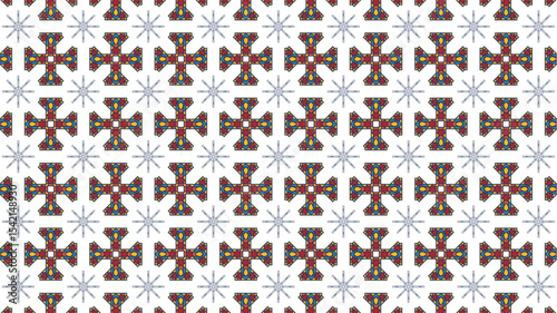 Abstract and geometric Seamless Pattern design suitable for fabric or wrapping paper.