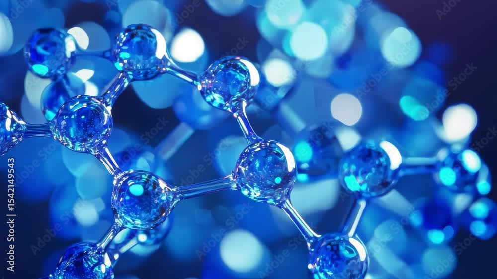 Blue Technology Molecular Structure Abstract Background Video Blue Technology Molecular Structure Abstract Background Video