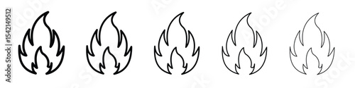Fire icon Symbol concept for web design.simple line vector icon. logo illustration.