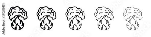 Fire smoke icon Symbol concept for web design.simple line vector icon. logo illustration.