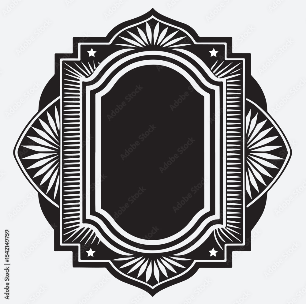 Obraz premium frame border art vintage deco style silhouette vector art illustration