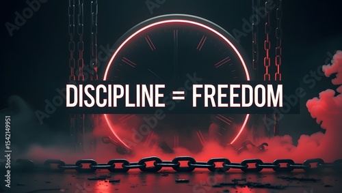 Conceptual Art of Time, Control, and Personal Growth in Red and White Tones
