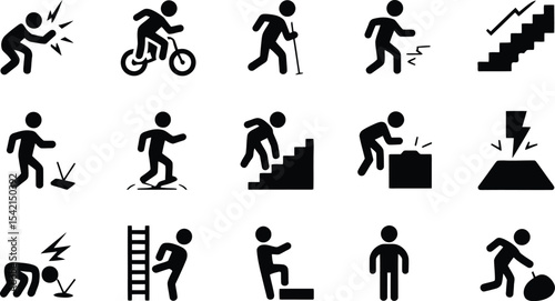 Workplace Hazard and Safety Pictogram Vector Set
