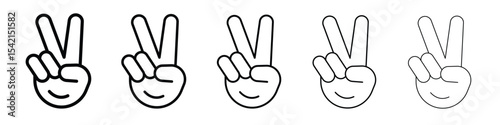 Hand peace icon Symbol concept for web design.simple line vector icon. logo illustration.
