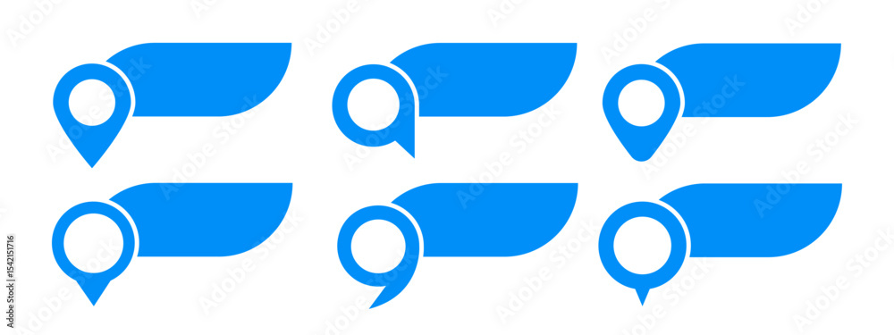 Pointer icon pin with space for text vector collection Pointer icon pin with space for text vector collection