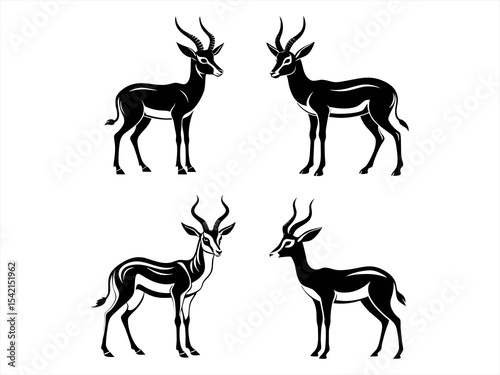 springbok sihouette black vector bundle