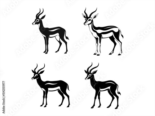 springbok sihouette black vector bundle