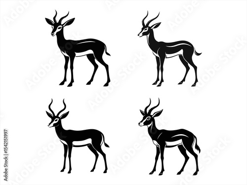 springbok sihouette black vector bundle