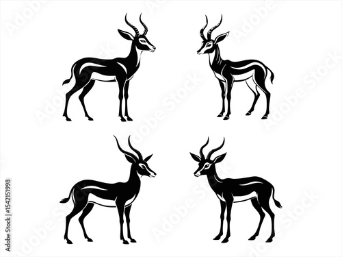 springbok sihouette black vector bundle