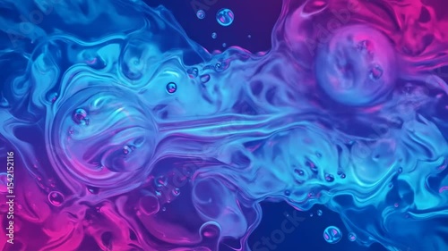 Fluid Color Fusion: Abstract Motion in Blue, Pink, and Purple