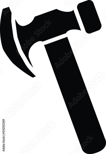 Black and White of a Claw Hammer with a Striking Face and Grip