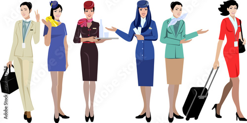 flight attendants from different countries