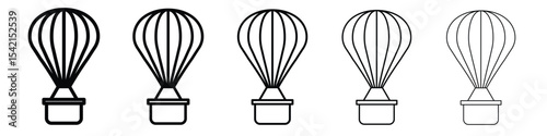 Hot air balloon icon Symbol concept for web design.simple line vector icon. logo illustration.