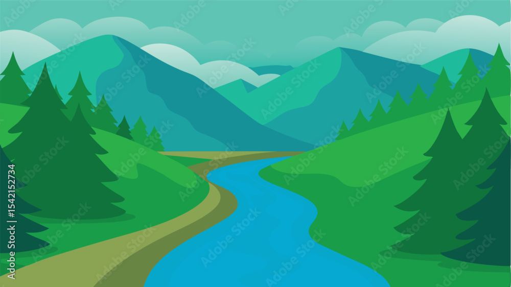 Fototapeta premium mountain landscape with blue sky
