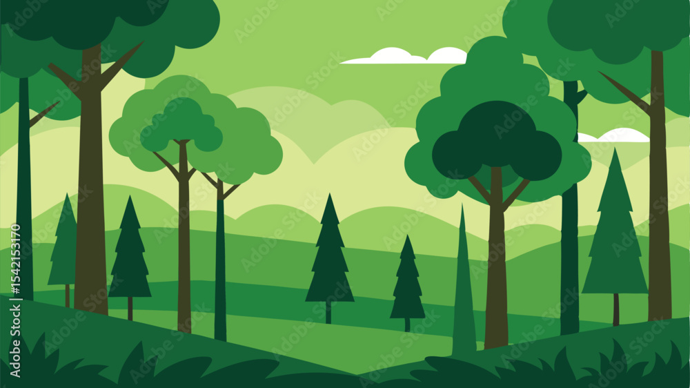 Obraz premium green forest landscape