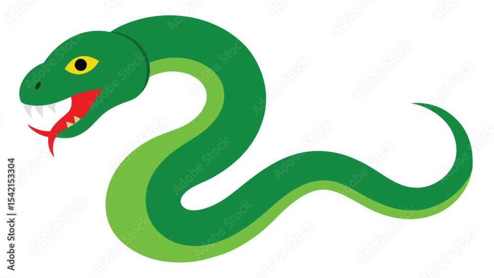 Fototapeta premium green snake vector illustration