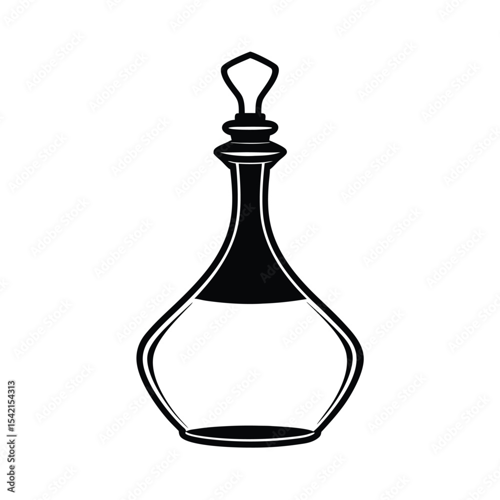 Elegant liquor decanter silhouette fancy bottle design for branding and decoration Elegant liquor decanter silhouette fancy bottle design for branding and decoration